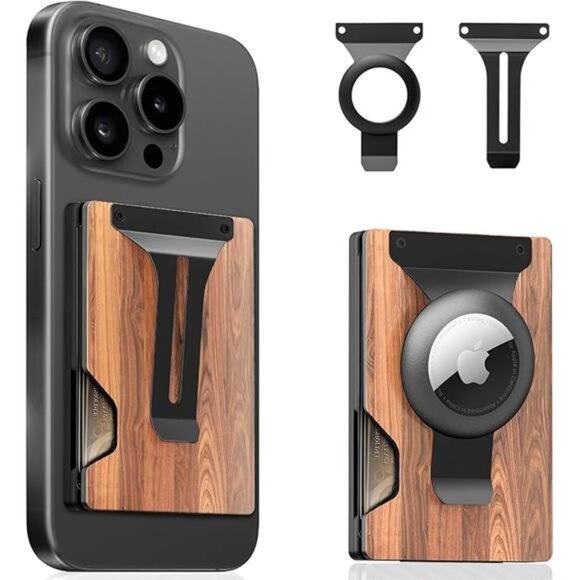 Magnetic Phone Wallet Compatible with Apple MagSafe - Metal Card Holder - Picture 7 of 7